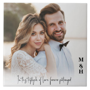 Azulejo De Cerâmica recém-casados elegantes modernos foto casamento