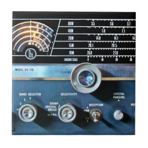 Azulejo De Cerâmica Receptor de rádio Vintage Short Wave