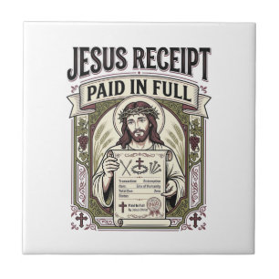 Azulejo De Cerâmica Recibo de Jesus Pago Total Recibo de Jesus Pago Em