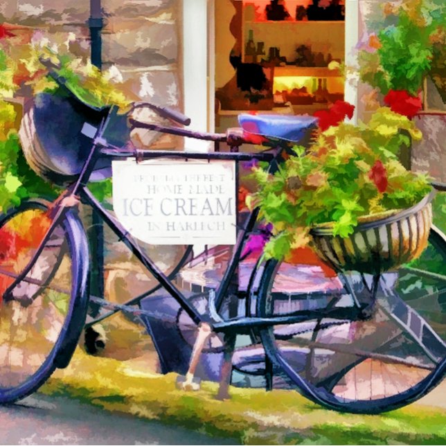 AZULEJO DE CERÂMICA  RECICLAGEM (What to do with your old bicycle - use it to promote your business and decorate it with flowers! )