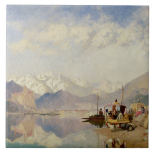 Azulejo De Cerâmica Recordações do Lago Maggiore, dia de mercado em