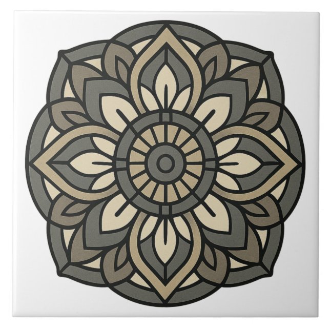 Azulejo De Cerâmica Recurso de Decoração com Linhas Elegantes (Frente)