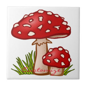 Azulejo De Cerâmica Red Amanita Mushroom Thunder_Cove