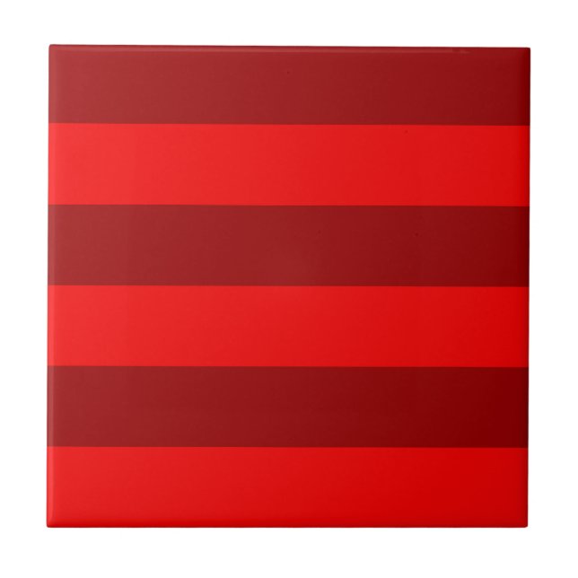 Azulejo De Cerâmica Red and Maroon Stripes Design (Frente)