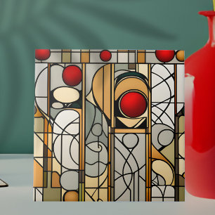 Azulejo De Cerâmica Red Balls Art Deco Art Nouveau