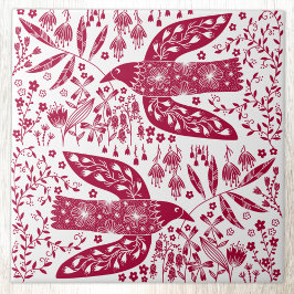 Azulejo De Cerâmica Red Bird Art