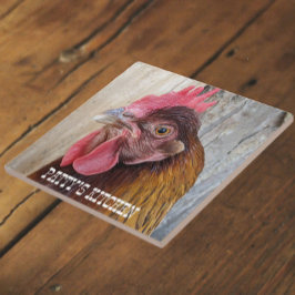 Azulejo De Cerâmica Red Chicken Hen Photo Personalized