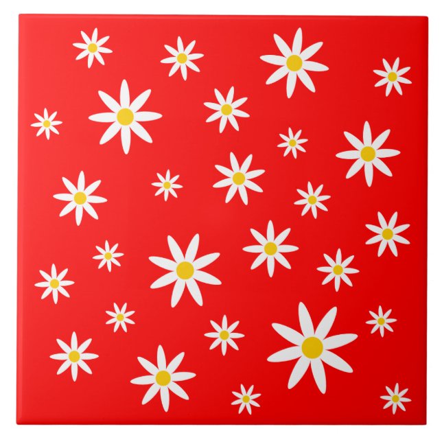 Azulejo de cerâmica Red Daisy (Frente)