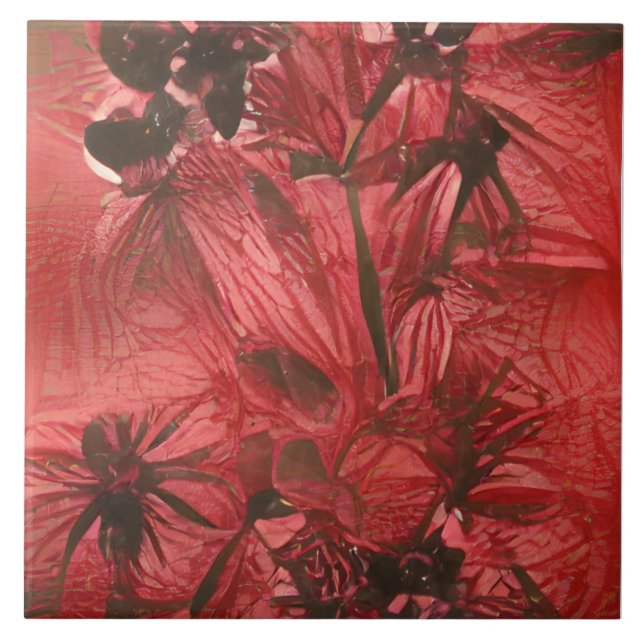 Azulejo De Cerâmica Red Floral (Frente)