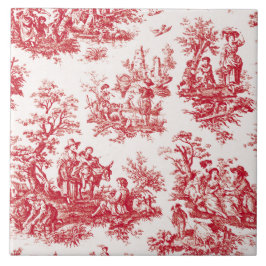 Azulejo De Cerâmica Red French Country Toile