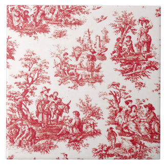Azulejo De Cerâmica Red French Country Toile