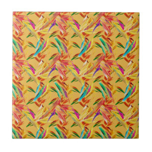 Azulejo De Cerâmica Red Green Blue Purple Abstrato Floral Art Deco