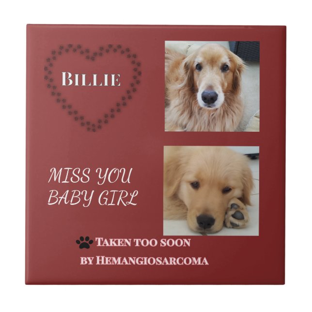 Azulejo De Cerâmica Red Halo Pet Remembrance  (Frente)