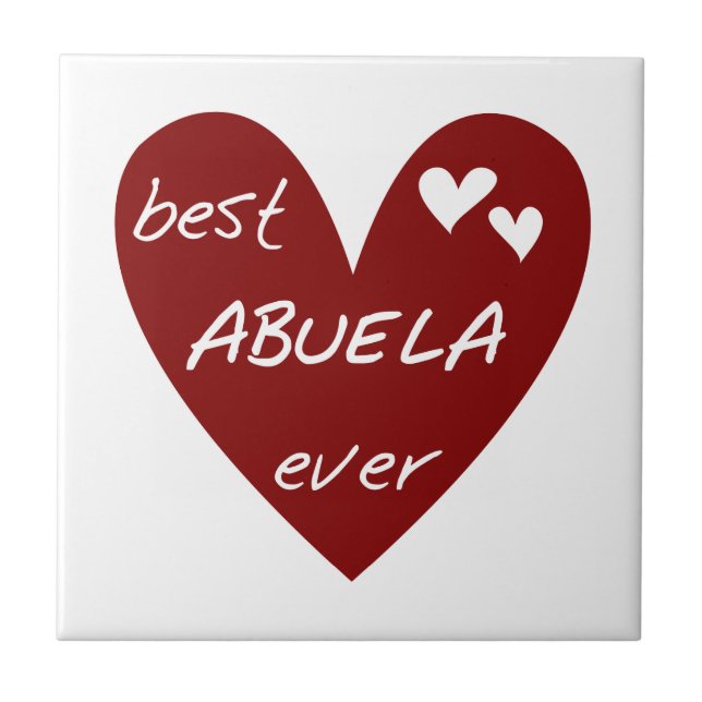 Azulejo De Cerâmica Red Heart Best Abuela Ever Gifts (Frente)