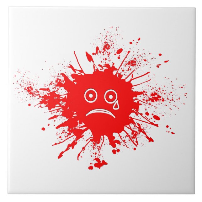 Azulejo De Cerâmica Red Ink Blotch (Frente)