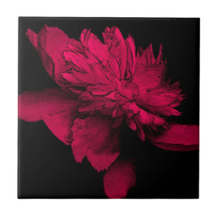 Azulejo De Cerâmica Red Peony Floral Art