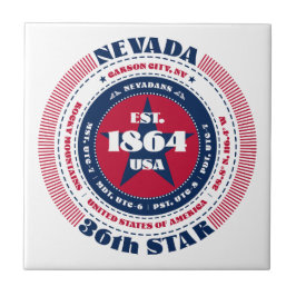 Azulejo de cerâmica Red, White e Blue Nevada