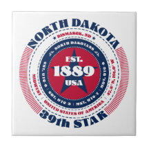 Azulejo de cerâmica Red, White e Blue North Dakota