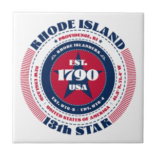 Azulejo de cerâmica Red, White e Blue Rhode Island