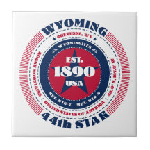 Azulejo de cerâmica Red, White e Blue Wyoming