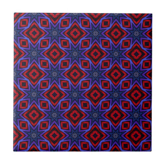 Azulejo De Cerâmica Red With Blue Stars