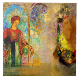Azulejo De Cerâmica Redon - Arcade Gótica, Mulher Encontrando Flores