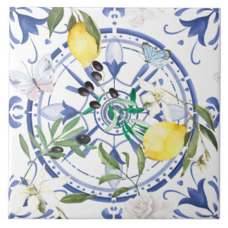 Azulejo De Cerâmica Redondo,ornamentado,azulejo espanhol,mediterrâneo,