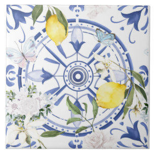 Azulejo De Cerâmica Redondo,ornamentado,azulejo espanhol,mediterrâneo,