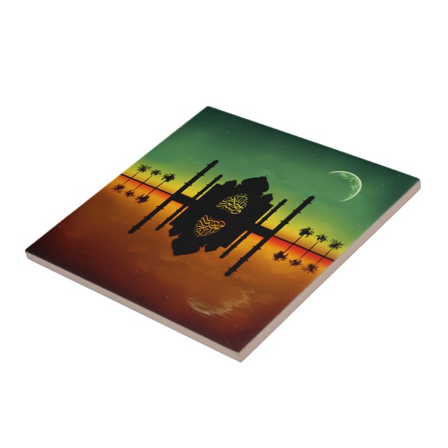 Azulejo De Cerâmica Reflexão da Noite Oriental em 1001 (Lateral)