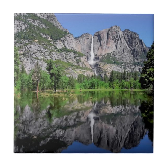 Azulejo De Cerâmica Reflexão de Yosemite Falls (Frente)