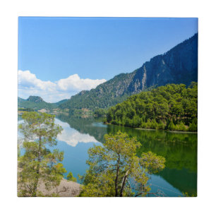 Azulejo De Cerâmica Reflexo da Montanha no Lago Cênico
