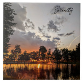 Azulejo De Cerâmica Reflexões ao Sol no Lago