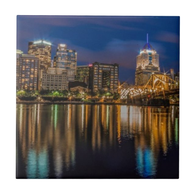 Azulejo De Cerâmica Reflexões de Pittsburgh (Frente)