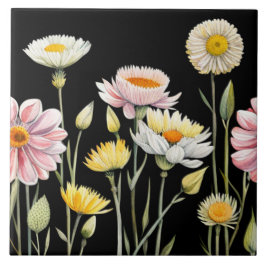 Azulejo De Cerâmica Reflexões Florais