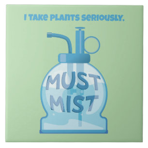 Azulejo De Cerâmica Regador de plantas mister nebulizando vasos de pla
