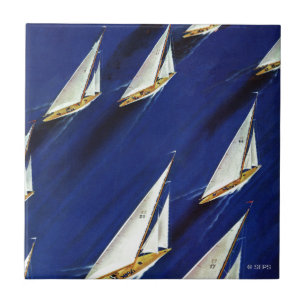 Azulejo De Cerâmica Regata do veleiro pela solda do esqui