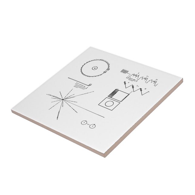 Azulejo De Cerâmica Registro dourado do explorador da NASA (Lateral)