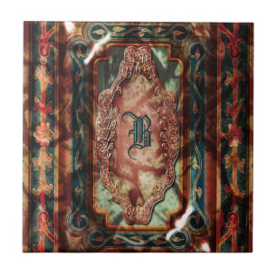 Azulejo De Cerâmica Rei de pedra floral Louis " do victorian do vintag