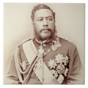 Azulejo De Cerâmica Rei Kalakaua (1836-91), c19th atrasado (foto do