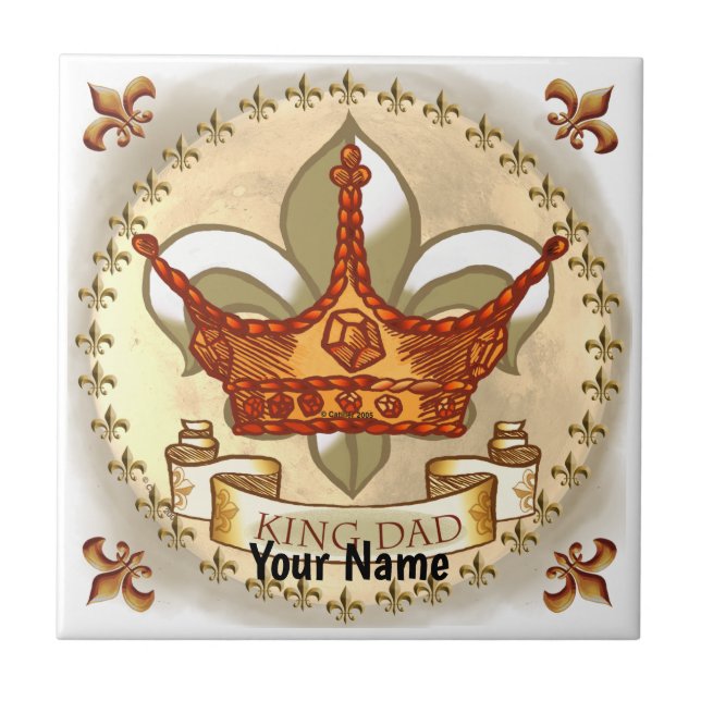 Azulejo De Cerâmica Rei Pai Coroa Real (Frente)