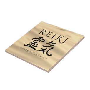 Azulejo De Cerâmica Reiki 霊 気 Energia Caligráfica Japonesa