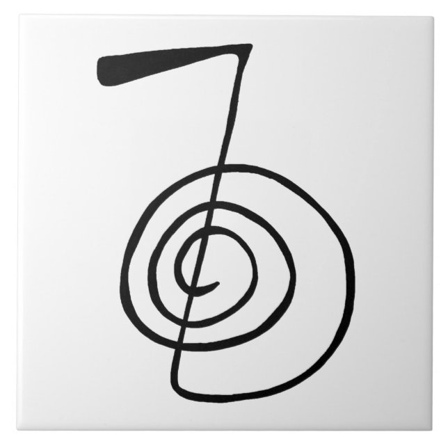 Azulejo De Cerâmica Reiki: Cho Ku Rei: O símbolo de energia (Frente)