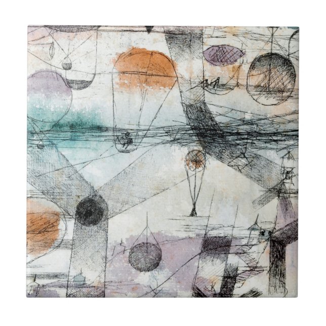 Azulejo De Cerâmica Reino de Air Paul Klee Abstrato Expressionista (Frente)