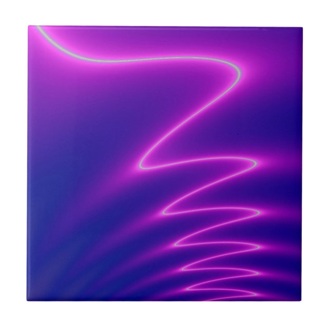 Azulejo De Cerâmica Relâmpago Rosa Neon (Frente)