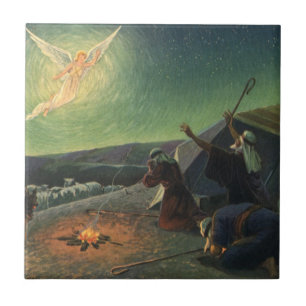 Azulejo De Cerâmica Religião Antiga, Anunciação aos Pastores