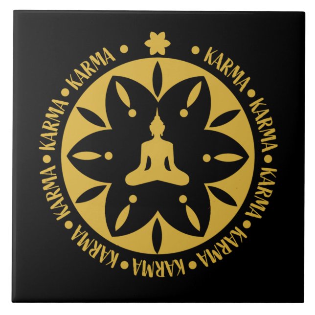 Azulejo De Cerâmica Religião Budista Karma - Budismo Seis Sábios (Frente)