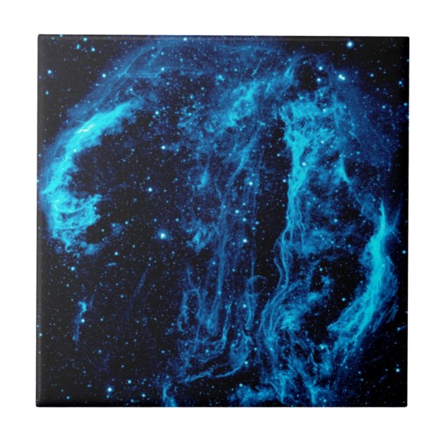 Azulejo De Cerâmica Remanescente de supernova da nebulosa Cygnus Loop  (Frente)