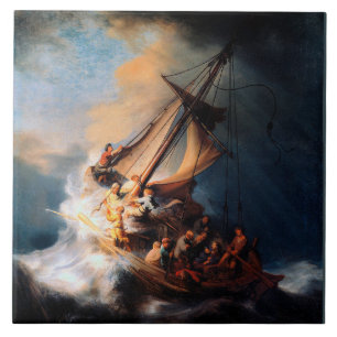 Azulejo De Cerâmica Rembrandt - A Tempestade no Mar da Galileia