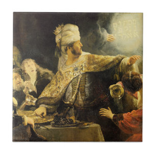 Azulejo De Cerâmica Rembrandt - O Banquete de Baltazar,