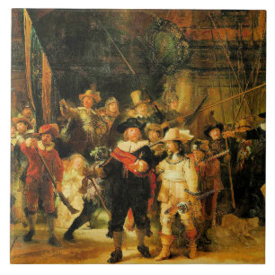 Azulejo De Cerâmica Rembrandt - O relógio noturno